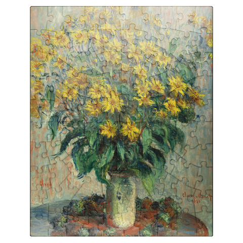 puzzleplate Jerusalem Artichoke Flowers 1880 by Claude Monet 100 Jigsaw Puzzle