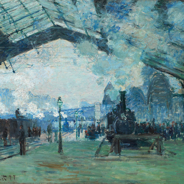 Arrival of the Normandy Train Gare Saint-Lazare 1887 by Claude Monet 500 Jigsaw Puzzle 3D Modell