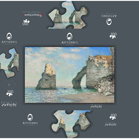Claude Monets The Cliffs at Étretat 1885 100 Jigsaw Puzzle box 3D Modell