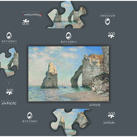 Claude Monets The Cliffs at Étretat 1885 500 Jigsaw Puzzle box 3D Modell
