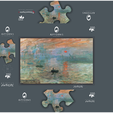 Claude Monets Impression Sunrise 1872 100 Jigsaw Puzzle box 3D Modell