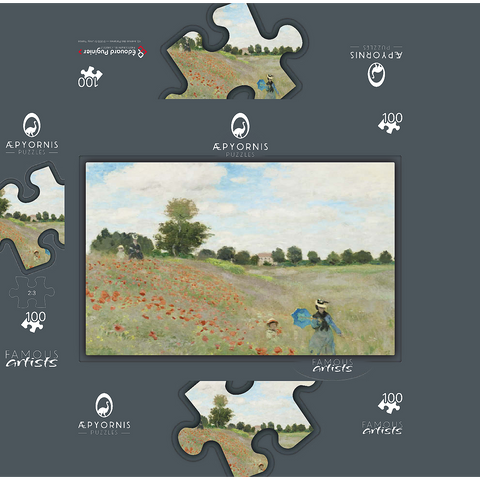 Claude Monets The Poppy Field near Argenteuil 1873 100 Jigsaw Puzzle box 3D Modell