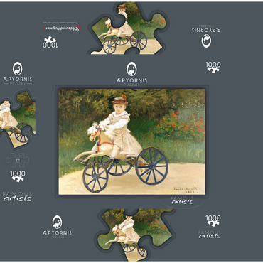 Jean Monet on His Hobby Horse (1872) by Claude Monet 1000 Jigsaw Puzzle box 3D Modell