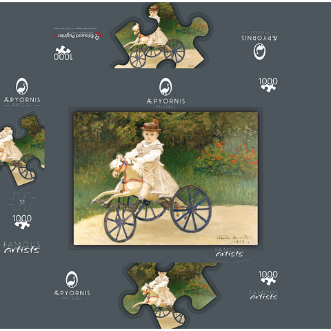 Jean Monet on His Hobby Horse (1872) by Claude Monet 1000 Jigsaw Puzzle box 3D Modell