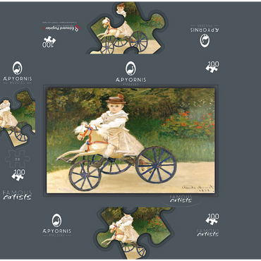 Jean Monet on His Hobby Horse 1872 by Claude Monet 100 Jigsaw Puzzle box 3D Modell