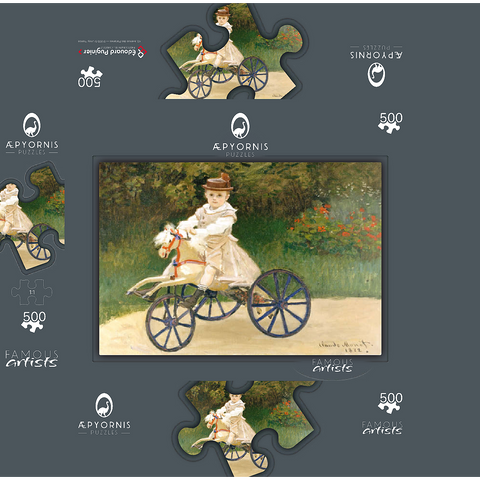 Jean Monet on His Hobby Horse 1872 by Claude Monet 500 Jigsaw Puzzle box 3D Modell