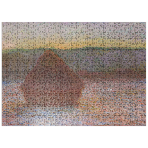 puzzleplate Haystacks Thaw Sunset 1890-1891 by Claude Monet 500 Jigsaw Puzzle