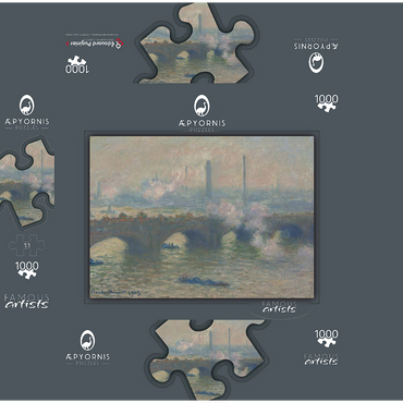 Waterloo Bridge, Gray Day (1903) by Claude Monet 1000 Jigsaw Puzzle box 3D Modell