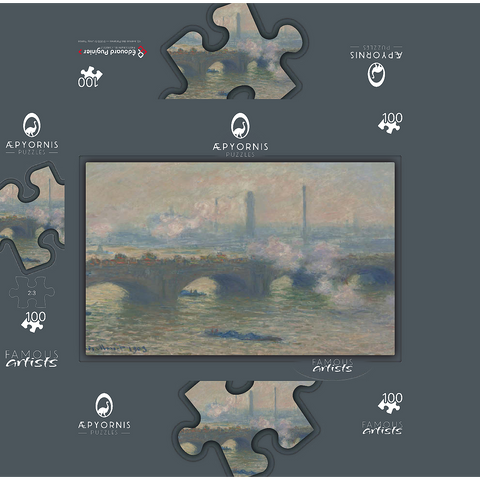 Waterloo Bridge Gray Day 1903 by Claude Monet 100 Jigsaw Puzzle box 3D Modell