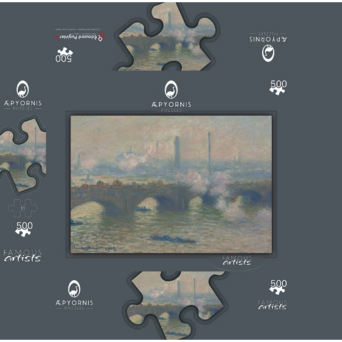 Waterloo Bridge Gray Day 1903 by Claude Monet 500 Jigsaw Puzzle box 3D Modell