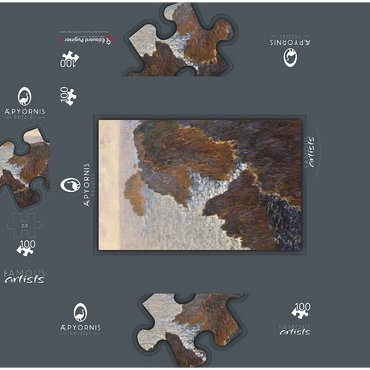 Claude Monets Rocks at Belle-Isle Port-Domois 1886 100 Jigsaw Puzzle box 3D Modell