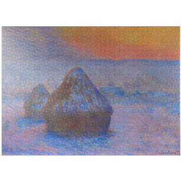 puzzleplate Stacks of Wheat, Sunset, Snow Effect (1890-1891) by Claude Monet 1000 Jigsaw Puzzle