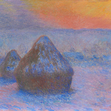 Stacks of Wheat, Sunset, Snow Effect (1890-1891) by Claude Monet 1000 Jigsaw Puzzle 3D Modell