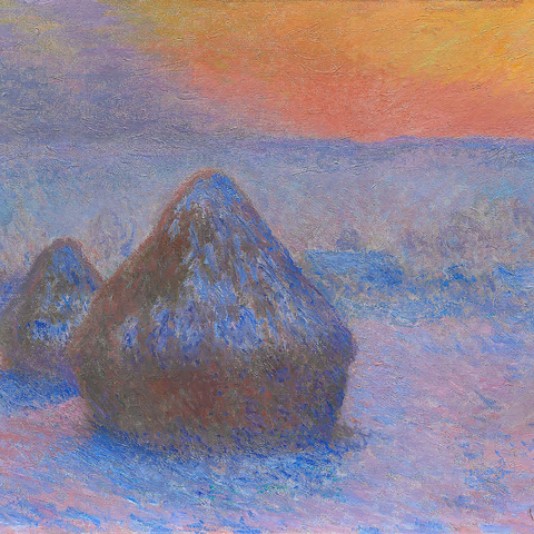 Stacks of Wheat, Sunset, Snow Effect (1890-1891) by Claude Monet 1000 Jigsaw Puzzle 3D Modell