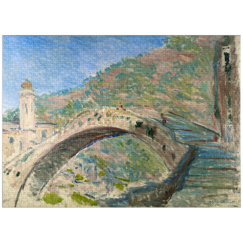 puzzleplate Claude Monet's Bridge at Dolceacqua (1884) 1000 Jigsaw Puzzle