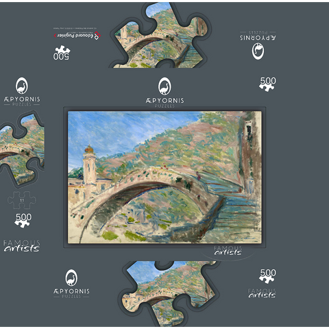 Claude Monets Bridge at Dolceacqua 1884 500 Jigsaw Puzzle box 3D Modell