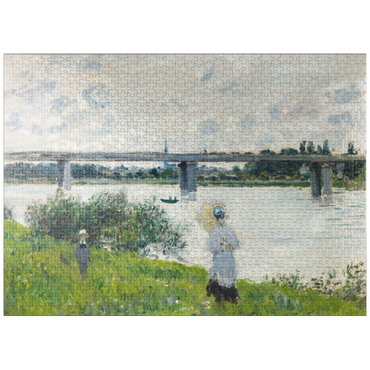 puzzleplate Claude Monet's The Promenade with the Railroad Bridge, Argenteuil (1874) 1000 Jigsaw Puzzle