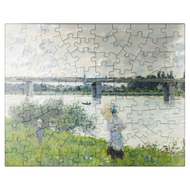 puzzleplate Claude Monets The Promenade with the Railroad Bridge Argenteuil 1874 100 Jigsaw Puzzle
