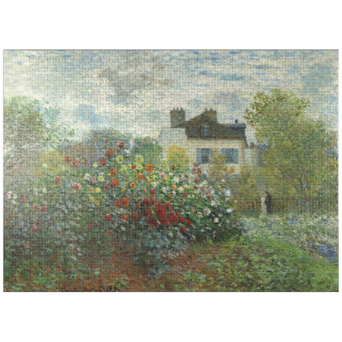 puzzleplate The Artist's Garden in Argenteuil, A Corner of the Garden with Dahlias (1873) by Claude Monet 1000 Jigsaw Puzzle