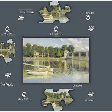 Claude Monets The Argenteuil Bridge 1874 500 Jigsaw Puzzle box 3D Modell