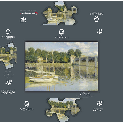 Claude Monets The Argenteuil Bridge 1874 500 Jigsaw Puzzle box 3D Modell