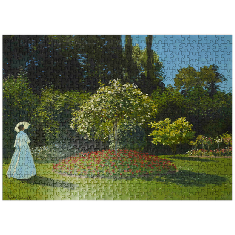 puzzleplate Claude Monets Lady in the garden 1867 500 Jigsaw Puzzle
