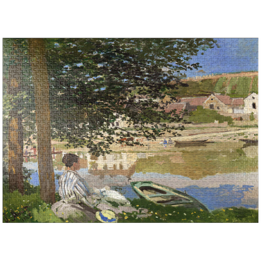 puzzleplate On the Bank of the Seine, Bennecourt (1868) by Claude Monet 1000 Jigsaw Puzzle