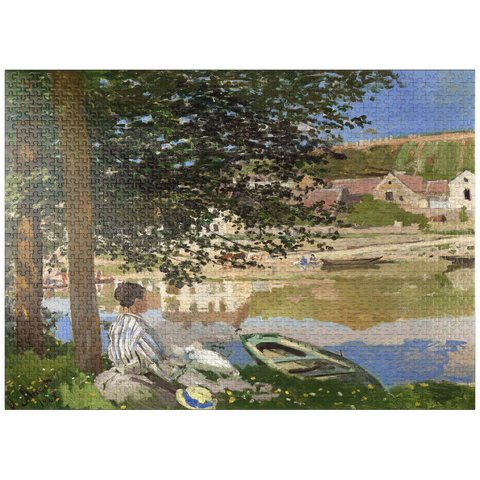 puzzleplate On the Bank of the Seine, Bennecourt (1868) by Claude Monet 1000 Jigsaw Puzzle
