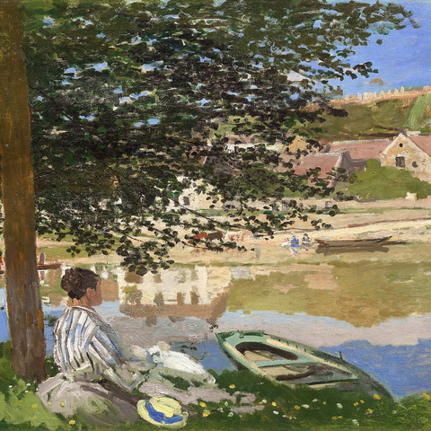 On the Bank of the Seine, Bennecourt (1868) by Claude Monet 1000 Jigsaw Puzzle 3D Modell