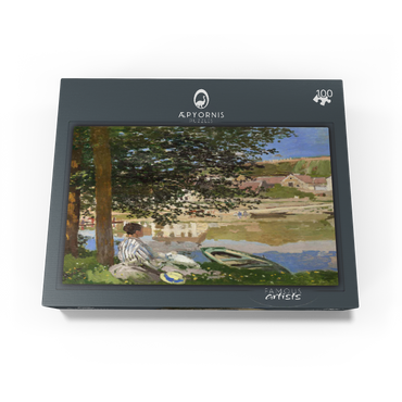On the Bank of the Seine Bennecourt 1868 by Claude Monet 100 Jigsaw Puzzle box view1
