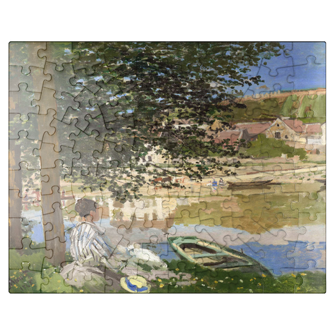 puzzleplate On the Bank of the Seine Bennecourt 1868 by Claude Monet 100 Jigsaw Puzzle