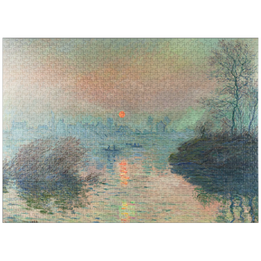 puzzleplate Sun setting on the Seine at Lavacourt (1880) Claude Monet 1000 Jigsaw Puzzle