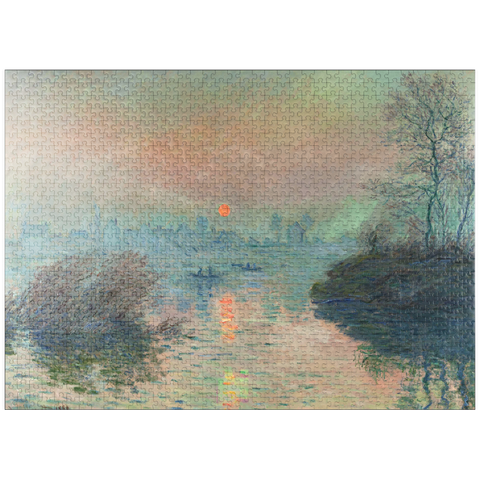 puzzleplate Sun setting on the Seine at Lavacourt (1880) Claude Monet 1000 Jigsaw Puzzle