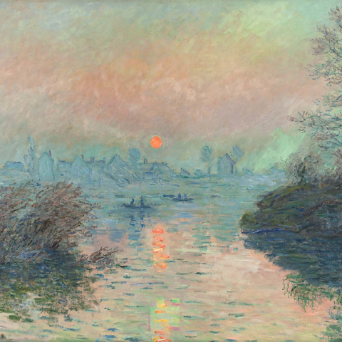Sun setting on the Seine at Lavacourt (1880) Claude Monet 1000 Jigsaw Puzzle 3D Modell