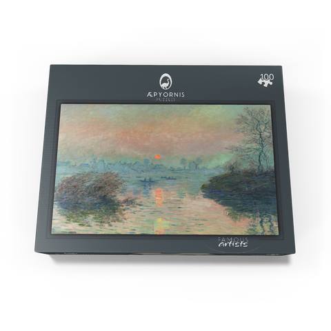 Sun setting on the Seine at Lavacourt 1880 Claude Monet 100 Jigsaw Puzzle box view1