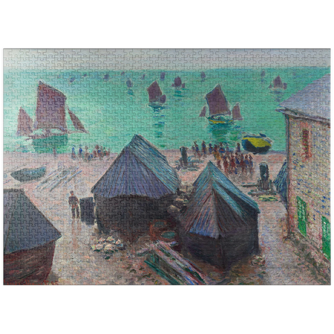 puzzleplate The Departure of the Boats, Étretat (1885) by Claude Monet 1000 Jigsaw Puzzle