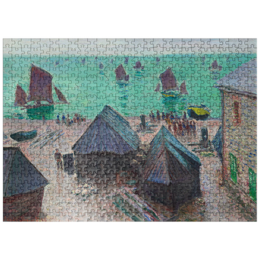 puzzleplate The Departure of the Boats Étretat 1885 by Claude Monet 500 Jigsaw Puzzle