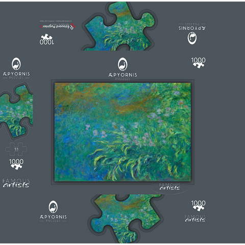 Irises (1914-1917) by Claude Monet 1000 Jigsaw Puzzle box 3D Modell