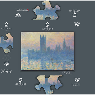 The Houses of Parliament, Sunset (1903) by Claude Monet 1000 Jigsaw Puzzle box 3D Modell