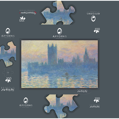 The Houses of Parliament Sunset 1903 by Claude Monet 100 Jigsaw Puzzle box 3D Modell