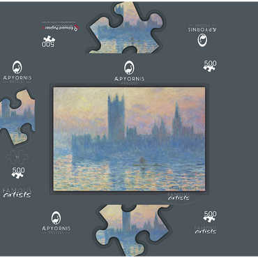 The Houses of Parliament Sunset 1903 by Claude Monet 500 Jigsaw Puzzle box 3D Modell
