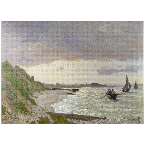 puzzleplate Claude Monet's The Seashore at Sainte-Adresse (1864) 1000 Jigsaw Puzzle