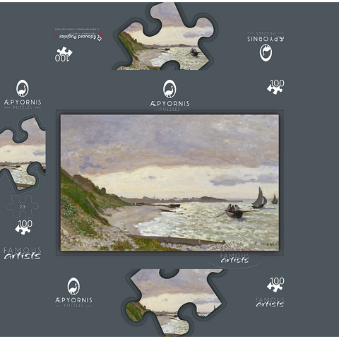 Claude Monets The Seashore at Sainte-Adresse 1864 100 Jigsaw Puzzle box 3D Modell