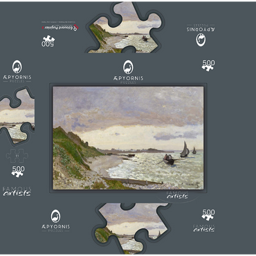 Claude Monets The Seashore at Sainte-Adresse 1864 500 Jigsaw Puzzle box 3D Modell
