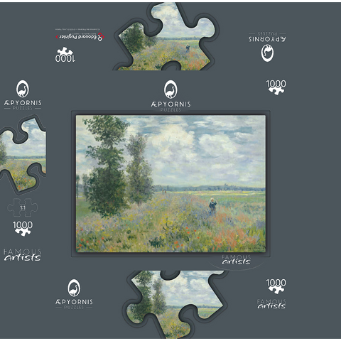 Poppy Fields near Argenteuil (1875) by Claude Monet 1000 Jigsaw Puzzle box 3D Modell