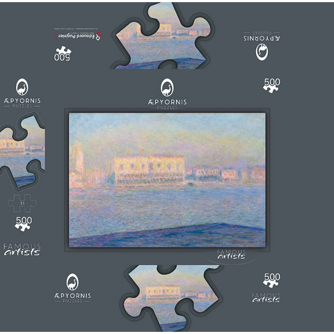 The Doges Palace Seen from San Giorgio Maggiore 1908 by Claude Monet 500 Jigsaw Puzzle box 3D Modell