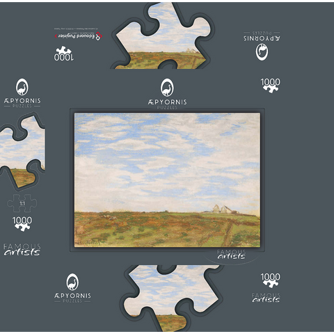 Landscape (1864-1866) by Claude Monet 1000 Jigsaw Puzzle box 3D Modell