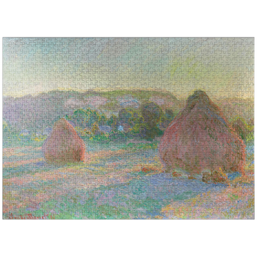 puzzleplate Stacks of Wheat, End of Summer (1890-1891) by Claude Monet 1000 Jigsaw Puzzle