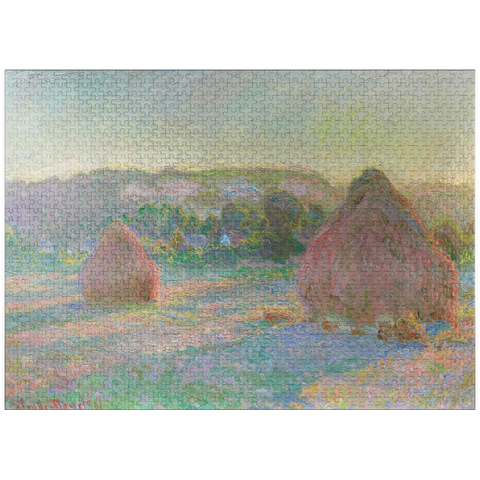 puzzleplate Stacks of Wheat, End of Summer (1890-1891) by Claude Monet 1000 Jigsaw Puzzle