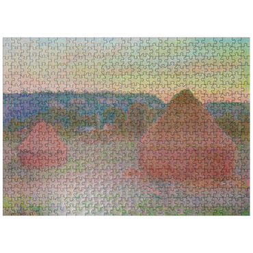 puzzleplate Haystacks End of Day Autumn 1890-1891 by Claude Monet 500 Jigsaw Puzzle